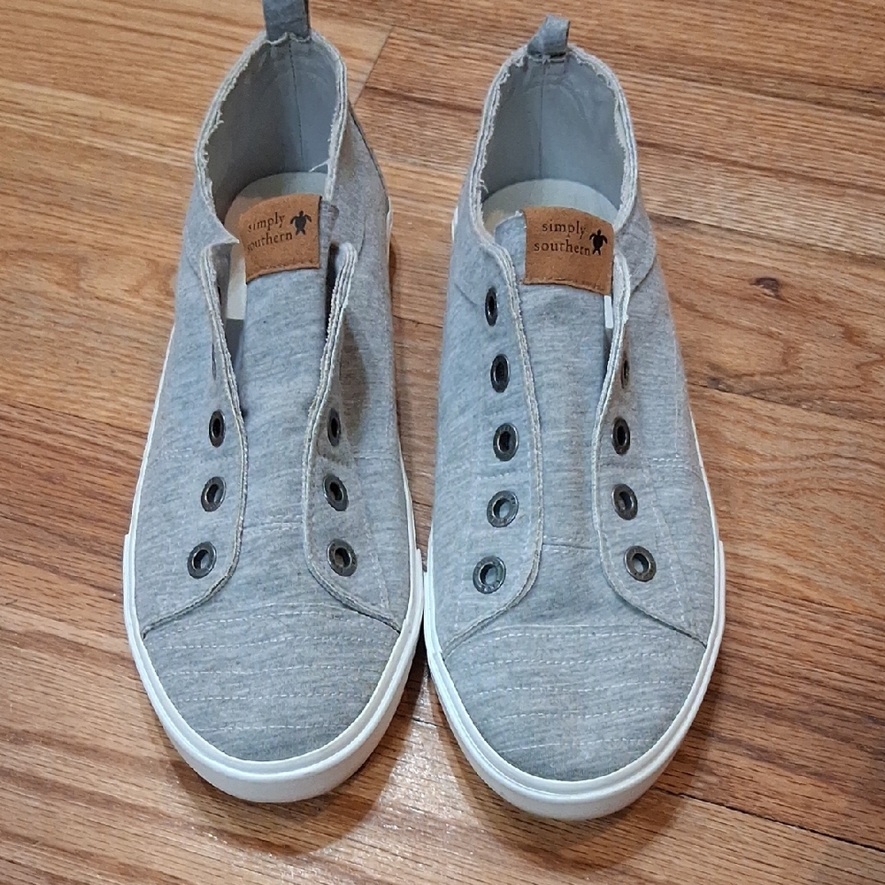 Simply Southern Light Gray Slip-On Sneakers